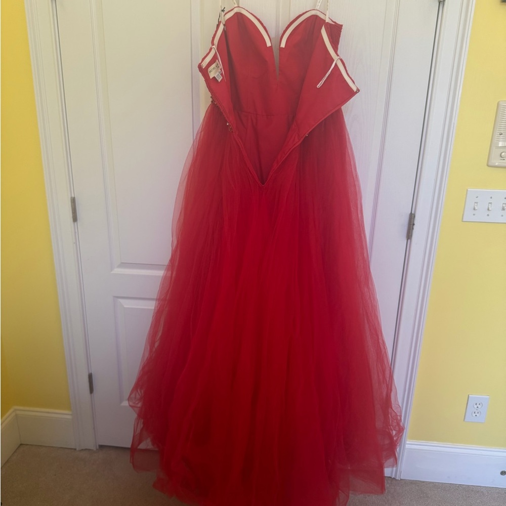 NWT Rachel Allan Red Prom Dress - Picture 11 of 14